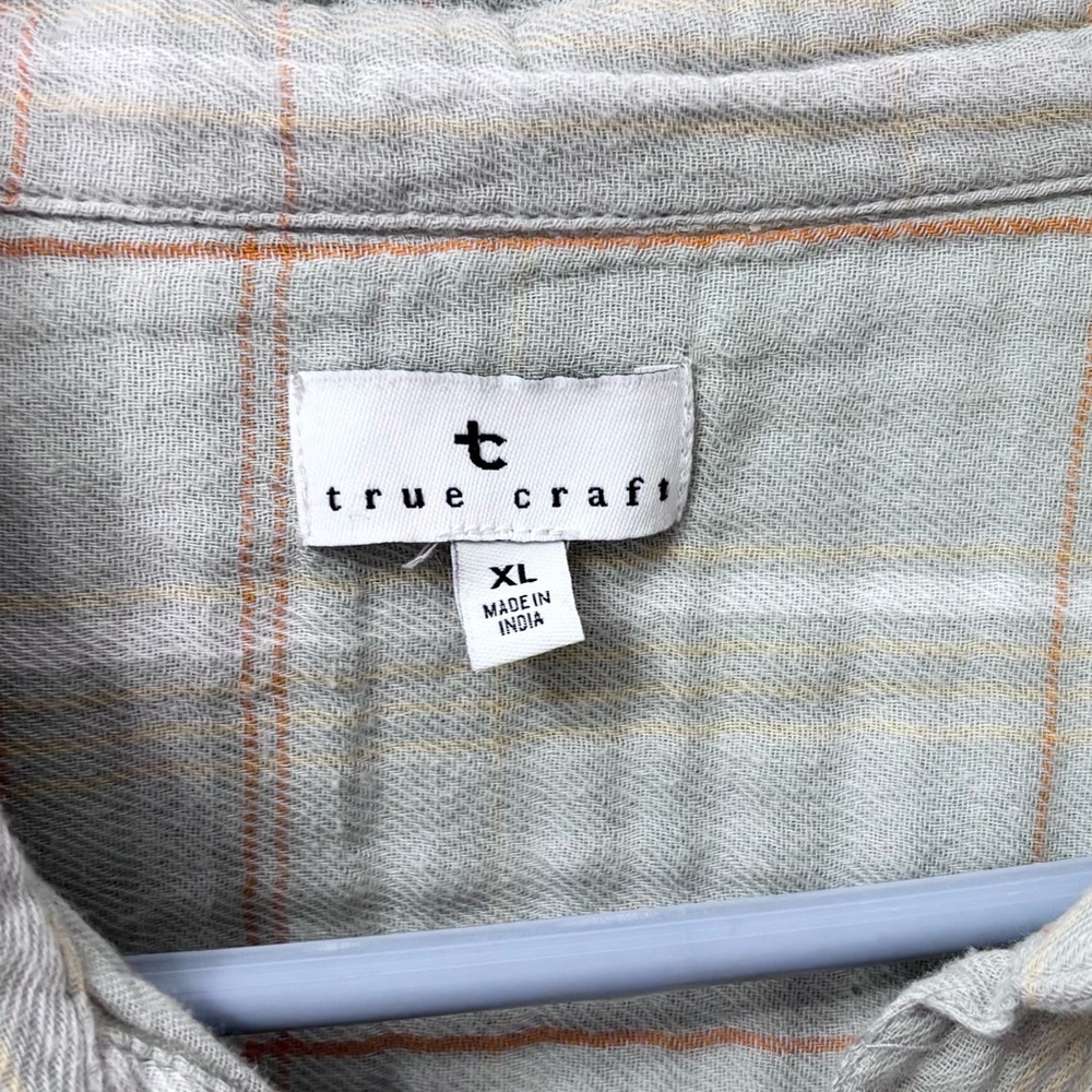 True Craft Gray and Orange Plaid Shirt Dress Womens Size XL - Picture 5 of 7